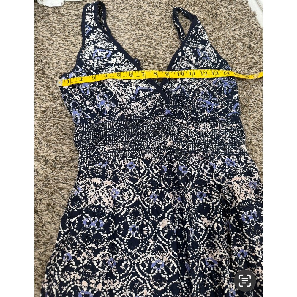 Angie Blue White Babydoll Maxi Dress Womens Sz S Boho Beachy Vacation Cruise - Picture 8 of 9